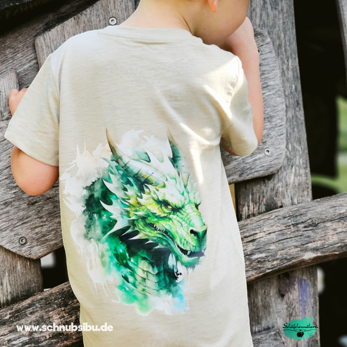 Bügelbild Drache grün